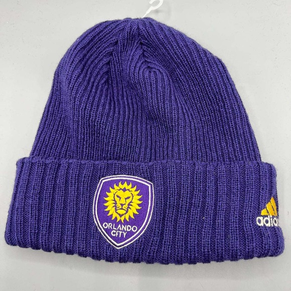 Orlando City Hat‎ Men Purple Knitted Adidas MLS Cuffed Beanie Cap New Adult - Picture 1 of 4
